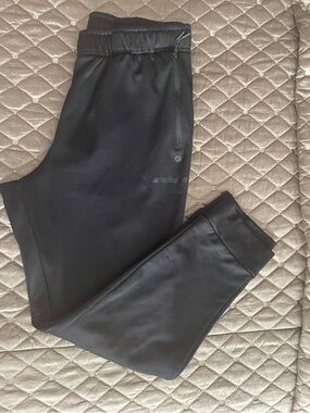 Men's Black Performance Joggers with Subtle Logo